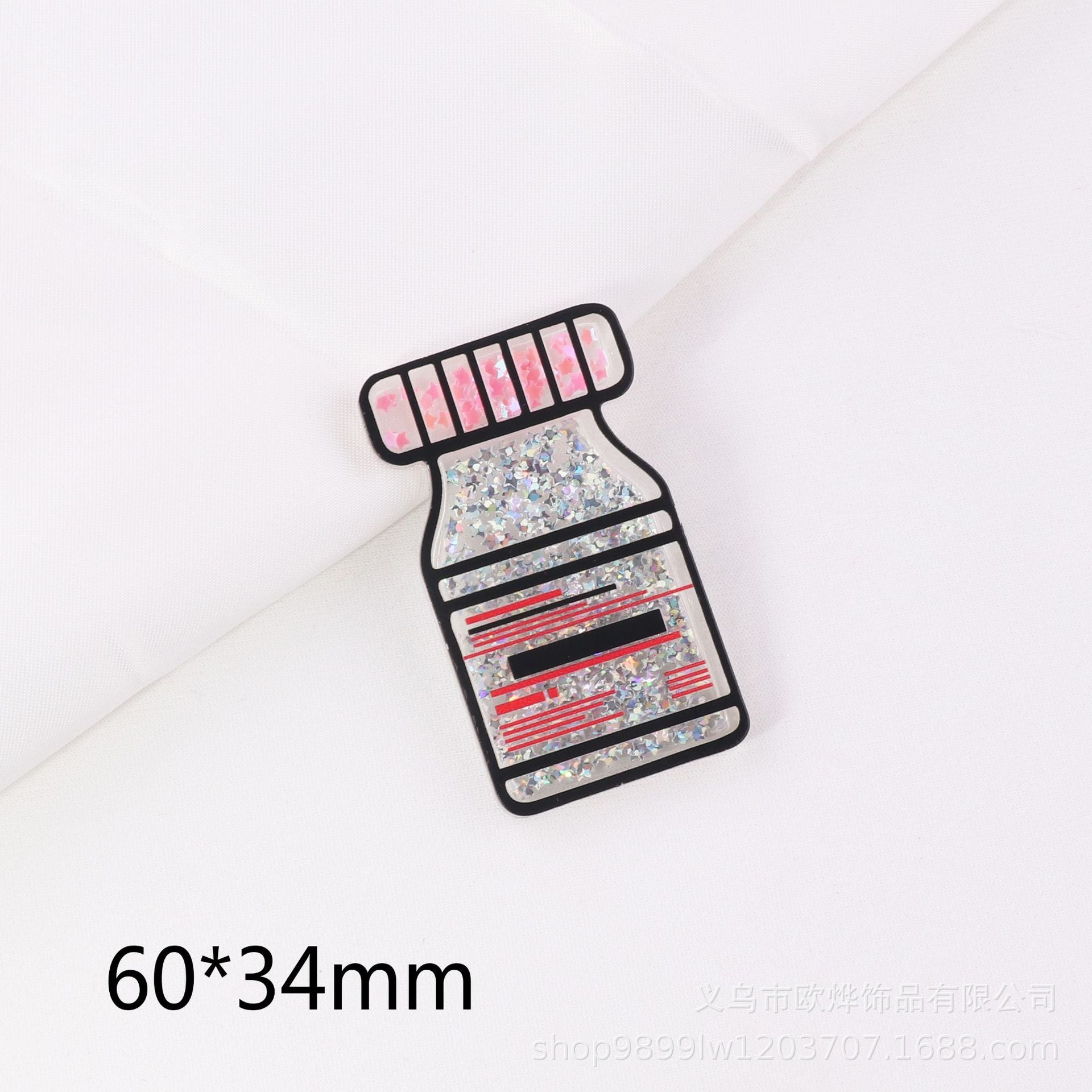 Wholesale 10PCS FlatBack Medical Clothes Quicksand Acrylic Bag Pin Patch DIY Accessories